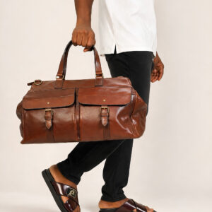 Fossil Classic Brown Leather Travel Duffel Bag