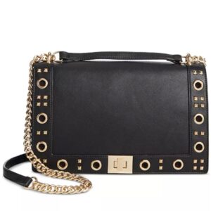 INC Black Studded Chain Crossbody Bag