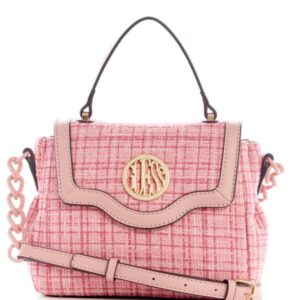 Guess Pink Tweed Top Handle Bag